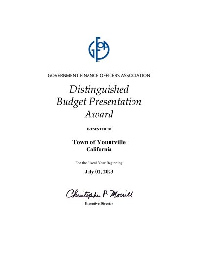 GFOA Budget Award