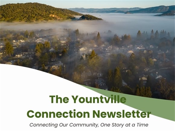 Yountville Connection October 10, 2025 image of fog covering Yountville from above.