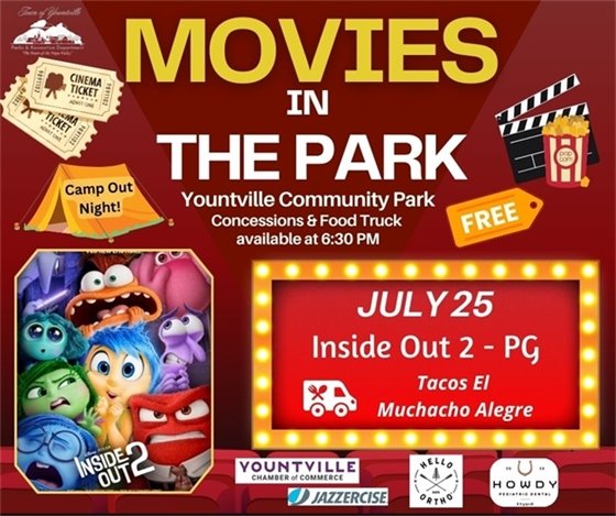 Movies in the Park July 25 - Inside Out