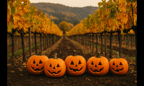 Pumpkins in the vineyard
