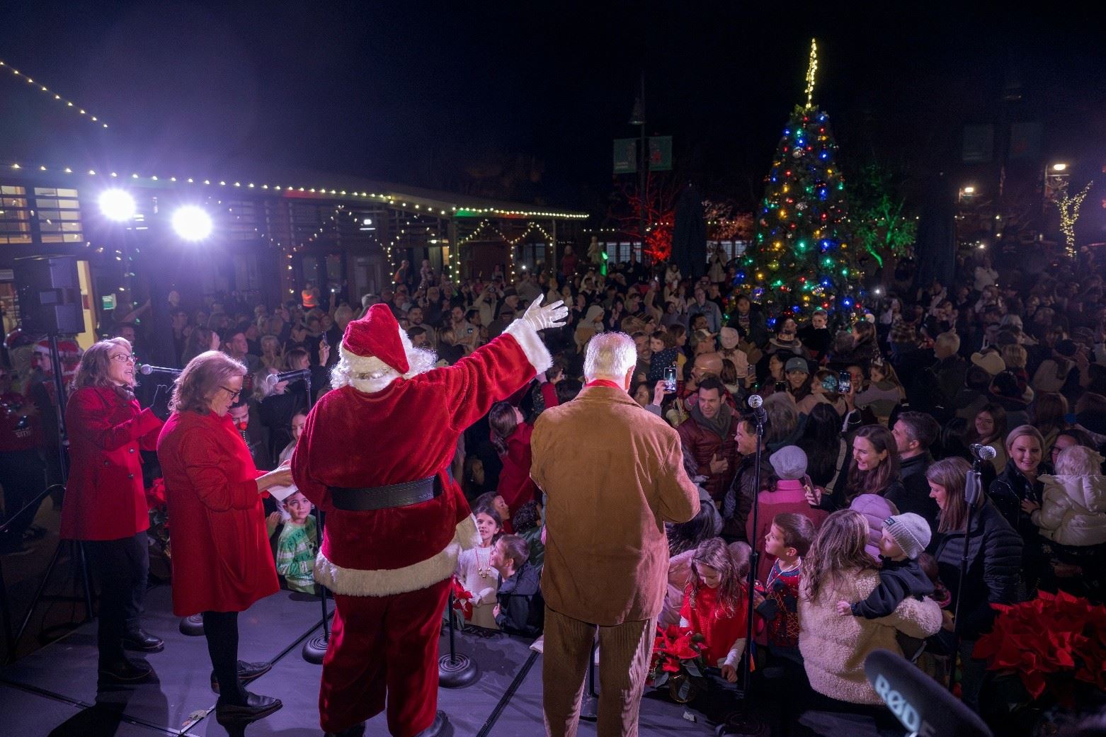 Santa waves to the crowd during Yountville’s Town and Tree Lighting celebration.